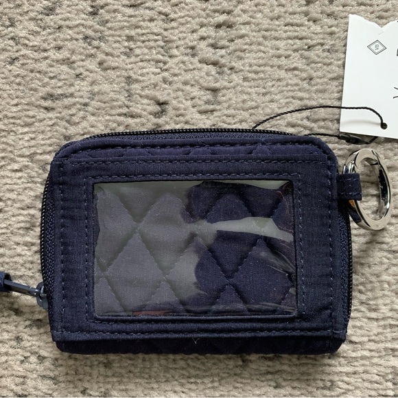 Vera Bradley Quilted RFID Petite Navy Zip-Around Wallet NWT - Picture 3 of 4
